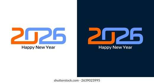 New Year 2026 design inspiration, with interconnected numbers, logo for greetings, events, celebrations