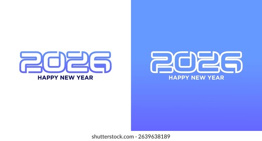 New Year 2026 design inspiration, with line style numbers with gradient colors