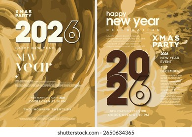 New year 2026 design. Set classic design with very elegant background. Premium design background for posters, banners and social media posts.