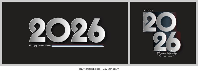 New Year 2026 design with unique retro style. Premium vector design for a New Year celebration.