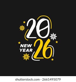 Nuevo año 2026 diseño de Vector de letras