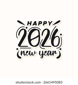 Nuevo año 2026 diseño de Vector de letras