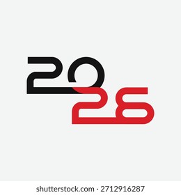 New Year 2026 logo text design template, elegant minimalist vector illustration for branding, calendar, invitation, greeting card, banner, poster