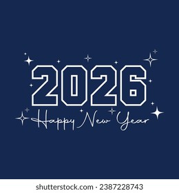 Neues Jahr 2026 typografisches Logo Design. Schönes neues Jahr 2026 Logo-Design