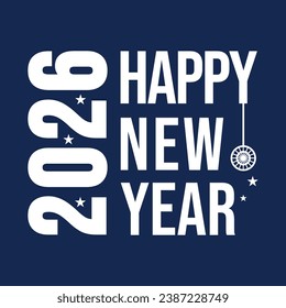 New year 2026 typography logo design. Happy new year 2026 logo design