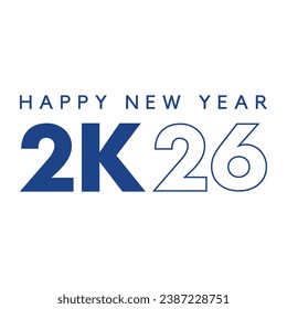 New year 2026 typography logo design. Happy new year 2026 logo design
