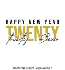 New year 2027 typography logo design. Happy new year 2027 logo design