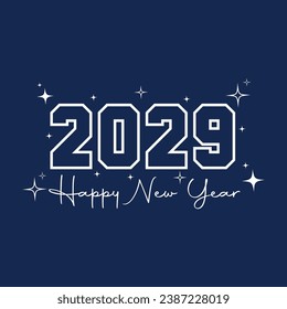 New year 2029 typography logo design. Happy new year 2029 logo design