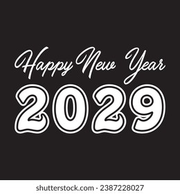 New year 2029 typography logo design. Happy new year 2029 logo design