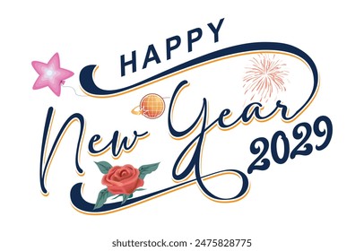 New year 2029 typography logo design. Happy new year 2029 logo design