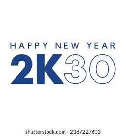Diseño del logo de la tipografía de Año Nuevo 2030. Feliz diseño del logo del año nuevo 2030