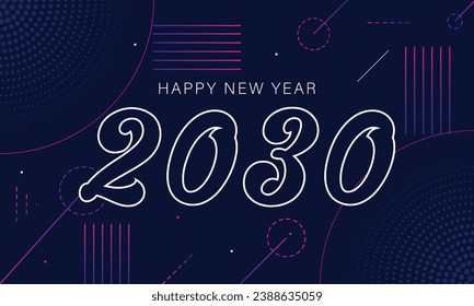 New year 2030 typography logo design. Happy new year 2030 logo design