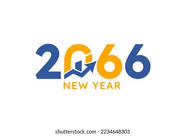 New year 2066 with Graph Chart Isolated on white background. For Brochure design template, card, banner. Business growth 2066 year concept.