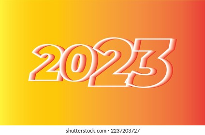 New year in 3d 2023 gradient