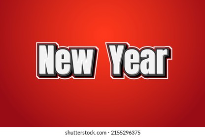 New Year 3d text effect  3d style