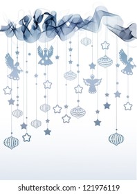New year abstract background with wave and angels for holiday design, vector