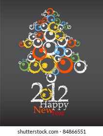 New year abstract tree