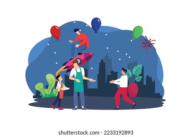 Nuevo año Nuevo diseño plano de actividad