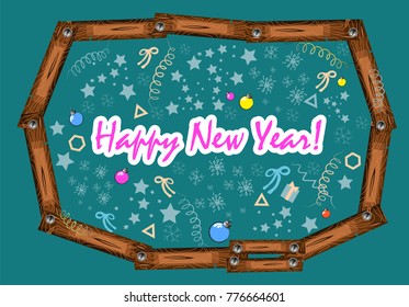 New Year and All That With Him Related. Vector illustration
