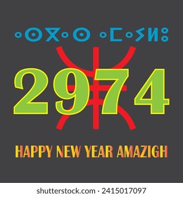  Amazigh de Año Nuevo,Ilustración vectorial aislada en segundo plano