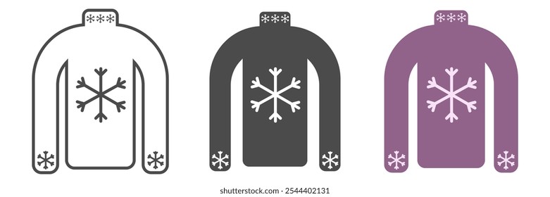 New Year attributes. Festive item. Winter sweater design. Warm sweater. EPS 10.
