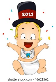 New Year Baby - Vector