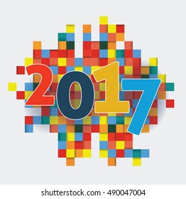 New Year background 2017 abstract image.