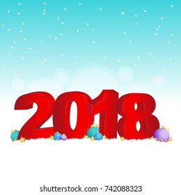 New Year background with 2018.Vector