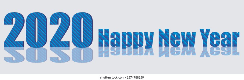 
New year background 2020 blue font
