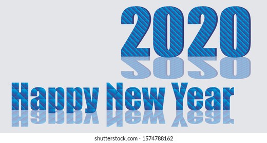 
New year background 2020 blue font
