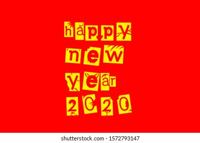 new year background 2020 in red. vector illustration