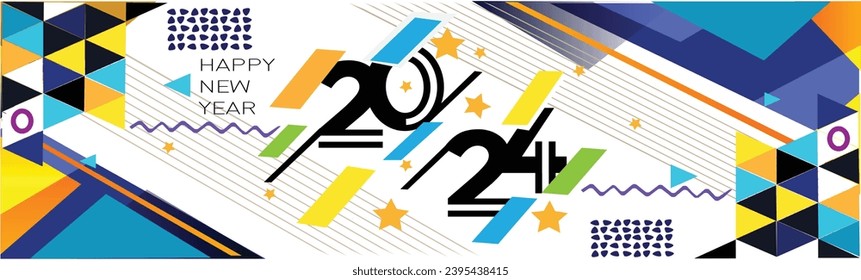 New year background, 2024 New Colorful vector modern fresh gradient background design  Vector illustration
