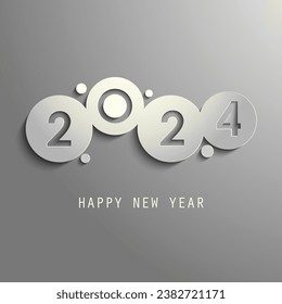 Fondo de Año Nuevo con círculos abstractos en diseño gris