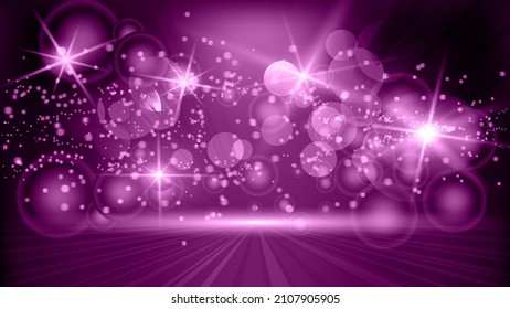 New year background. Abstract light. Sparks vector. Starlight rays. Illustration of a purple backdrop.