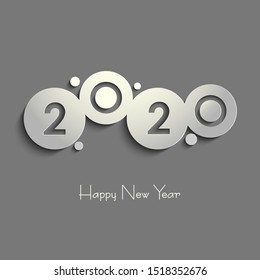 New Year background with abstract rounds gray design