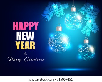New Year background with balls.