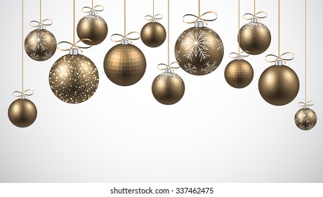 New Year background with balls. Vector illustration.