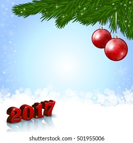 New Year background with baubles