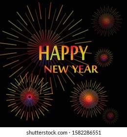 New Year background, beautiful colorful fireworks