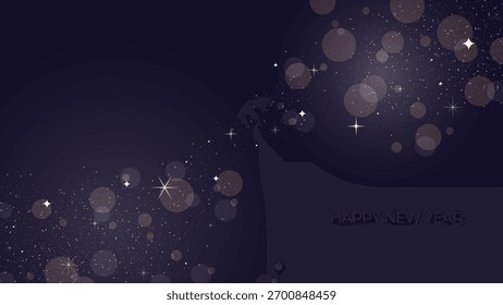 Fondo de año nuevo con bokeh y espacio de copia