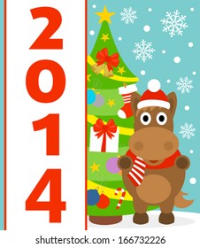 New Year background card with horse