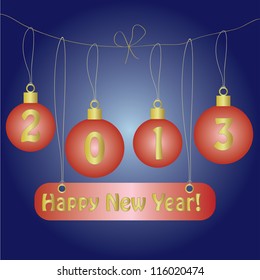New year background with christmas balls
