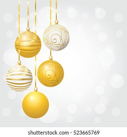 New Year background with Christmas balls. Vector illustration