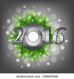 New year background with Christmas tree vector illustration