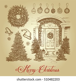 New Year background with Christmas tree