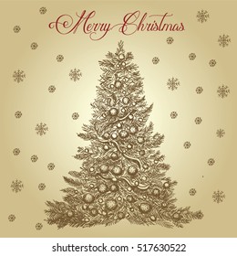 New Year background with Christmas tree
