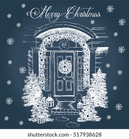 New Year background with Christmas tree