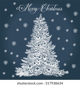 New Year background with Christmas tree