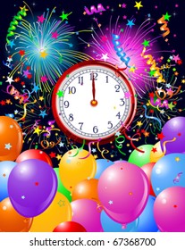 New Year background with clockwork. Copy/space. Suitable for New Year