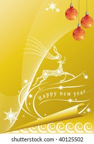 New year background with deer